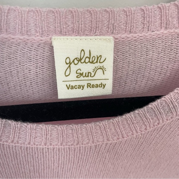 NEW Golden Sun 100% Cashmere Crew Après Ski Pink Small Medium Sweater Women’s 21 - Picture 4 of 8